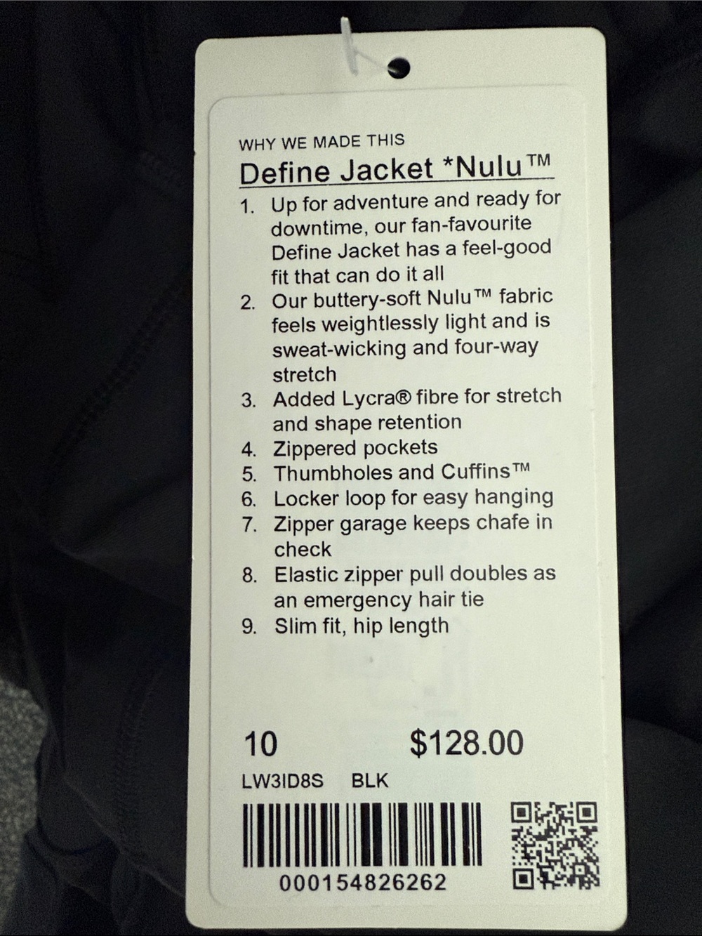 LuluLemon Define Jacket Nulu in Black - Picture 6 of 8